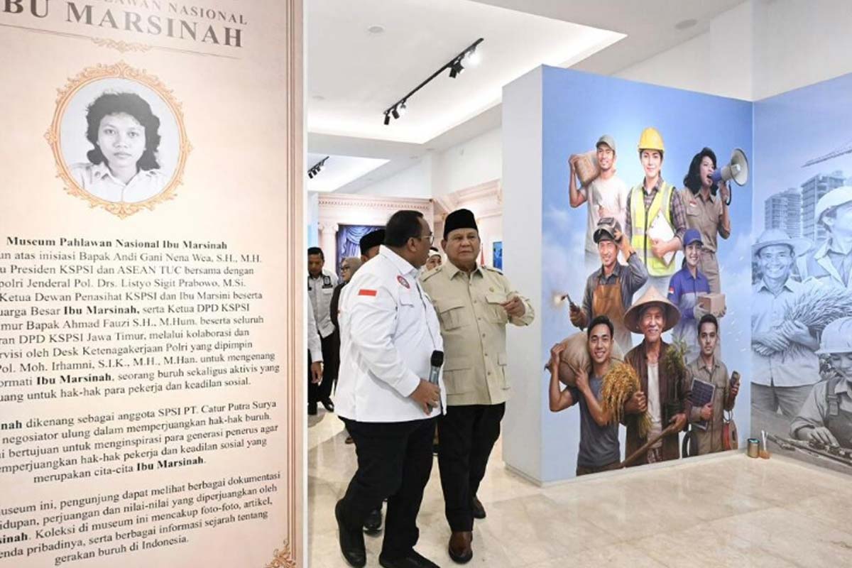 Presiden Prabowo Subianto meresmikan Museum Ibu Marsinah dan Rumah Singgah di Nganjuk sebagai simbol penghormatan terhadap perjuangan buruh dan hak asasi manusia di Indonesia.