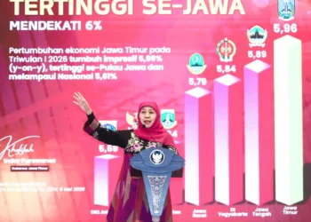 Gubernur Khofifah saat membuka Musda IX periode 2026-2031 DPD Organda Jatim di Hotel JW Marriott Surabaya, Selasa (12/5/2026). (Foto: Dok.Humas Pemprov Jatim)