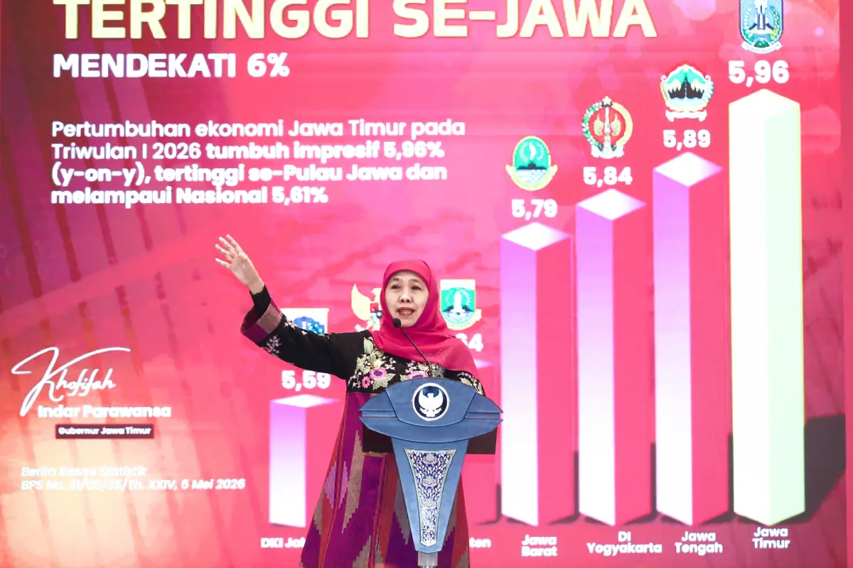 Gubernur Khofifah saat membuka Musda IX periode 2026-2031 DPD Organda Jatim di Hotel JW Marriott Surabaya, Selasa (12/5/2026). (Foto: Dok.Humas Pemprov Jatim)